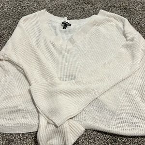 EXPRESS oversized white sweater with flare sleeves
